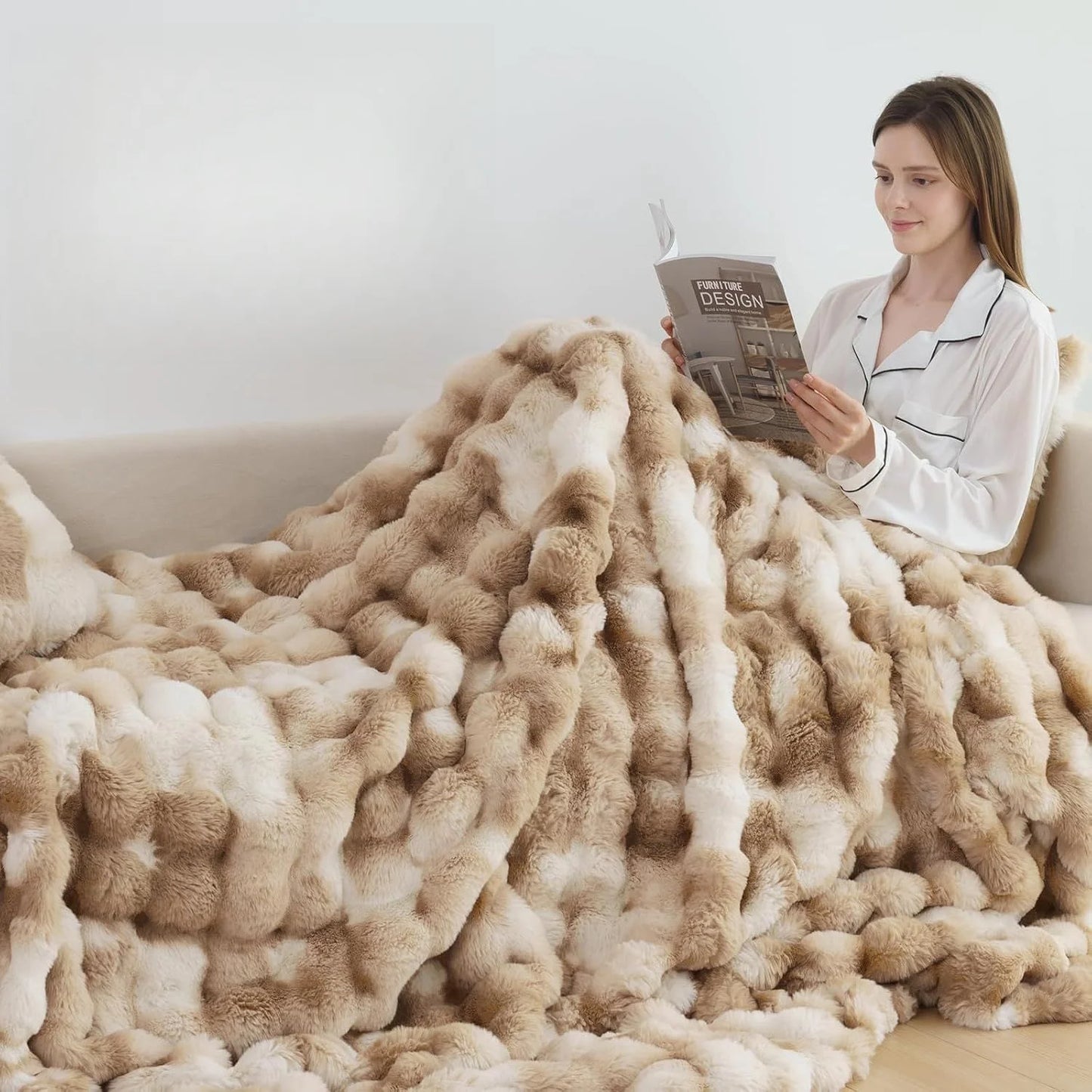 BeginCozy™ Faux Rabbit Fleece Blanket