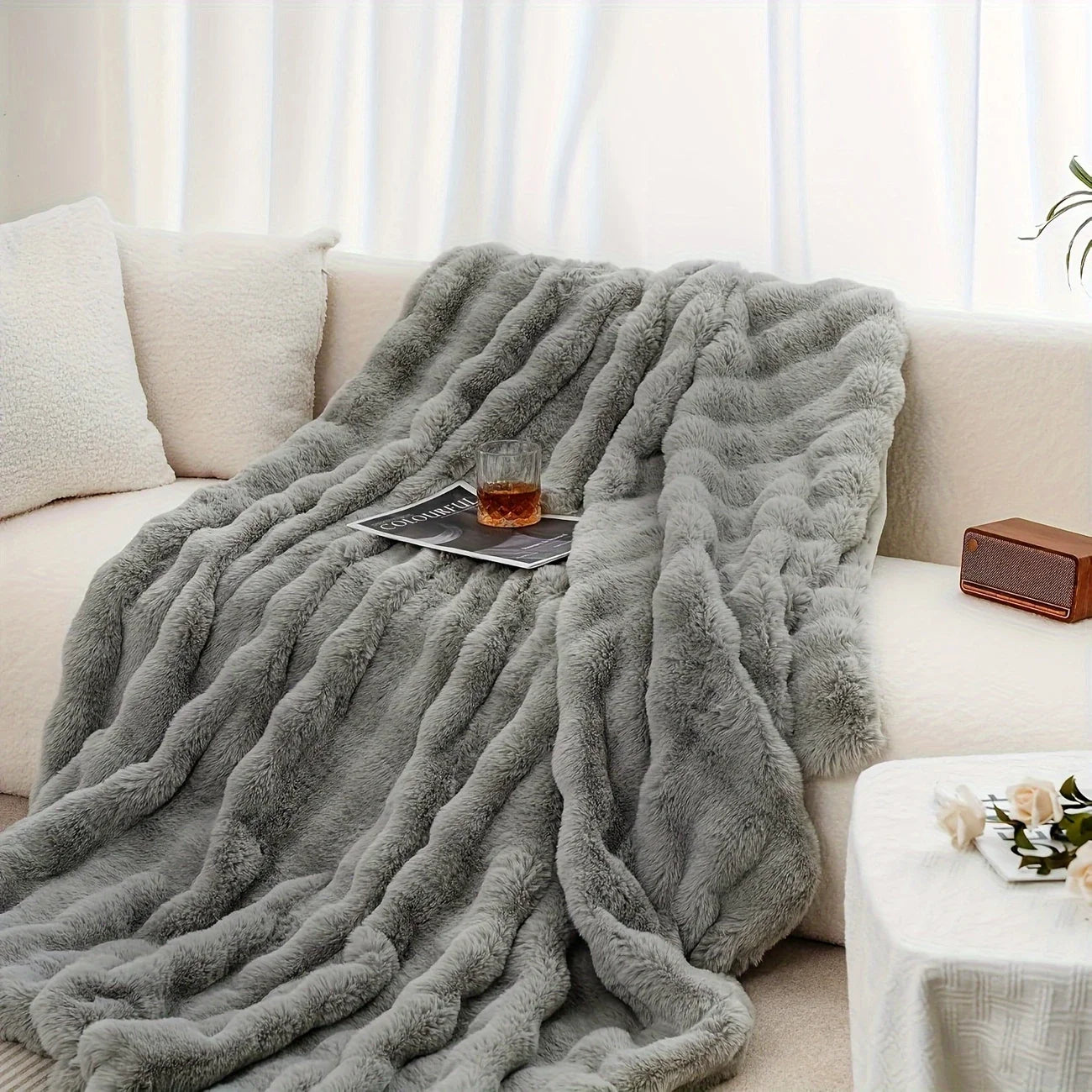 BeginCozy™  Faux Rabbit Fleece Blanket