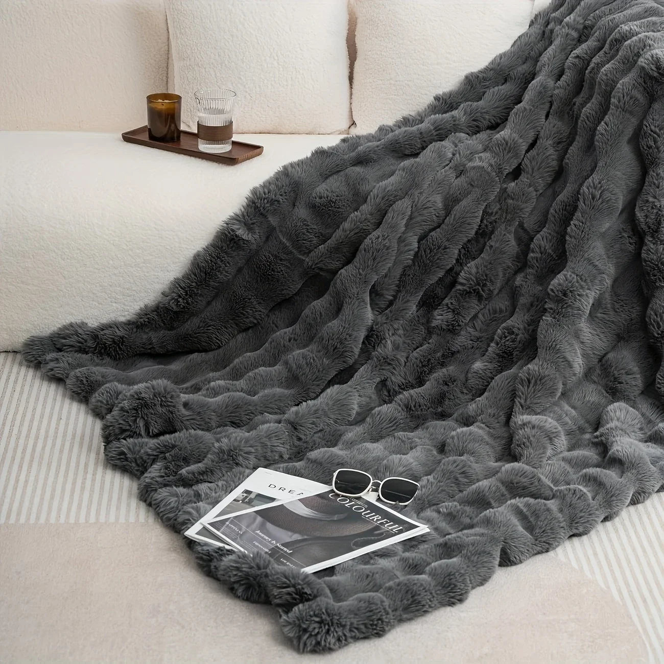 BeginCozy™  Faux Rabbit Fleece Blanket